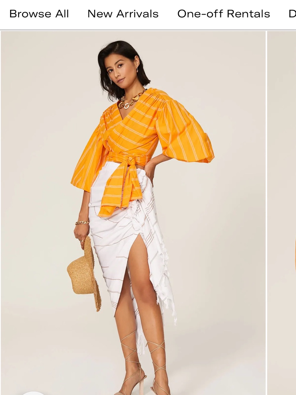 Acler Striped Wrap Blouse in Yellow & White